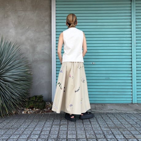【 Chino Flare Skirt / Botanical Garden】