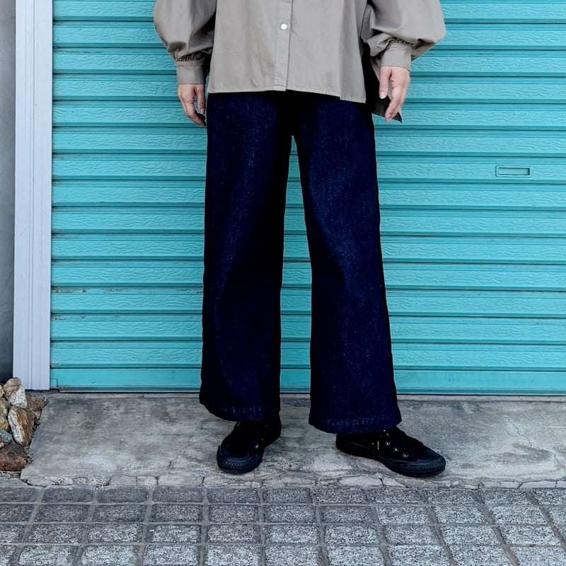 Denim / Line Semi Wide Pants】 M | RIVER MAIL S
