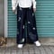 【White Flower Denim /Wide Pants】
