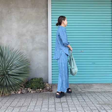 【Baked Crinkle Denim Pants】  Bio&Bleach