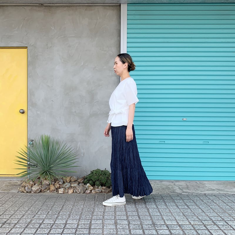 ベイクド・クリンクル・デニムスカート】 総丈80cm | RIVER MAIL STORE 