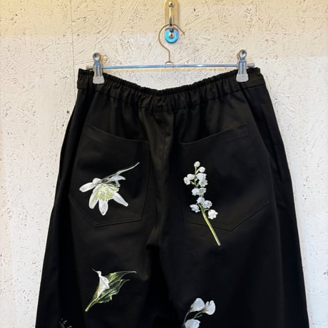 【Botanical Garden Denim / Wide Pants】