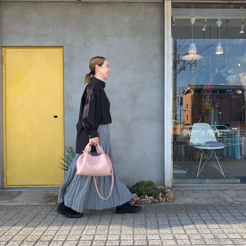 ベイクド・クリンクル・スカート】smokygray 総丈80cm,90cm | RIVER