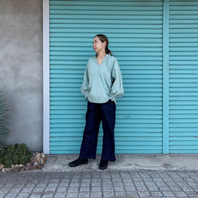 メルル様注文ページ Denim / Line Semi Wide Pants】 M | RIVER MAIL S