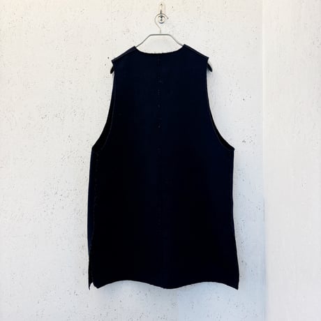 【indigo wool /  Long vest】