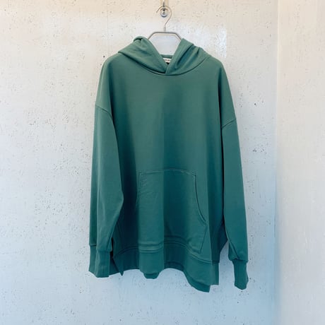 Side Slit Hoodie　antique green
