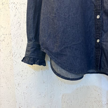 【frill collar denim shirt】