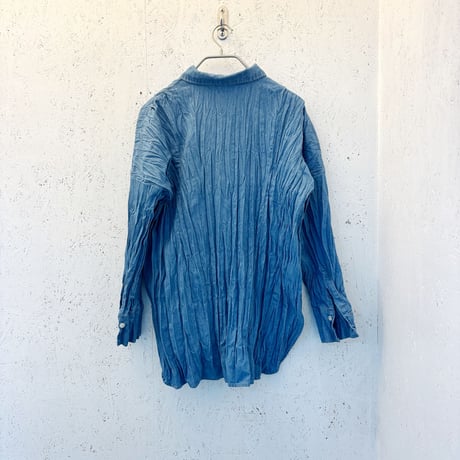 【Baked Crinkle Denim Shirt】Bio&Bleach