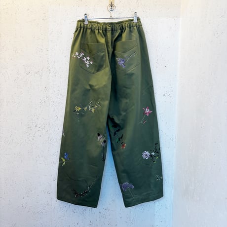 【Curved Chino Pants / Botanical Garden】