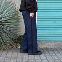 【Denim / Line Semi Wide Pants】 M  バイオ