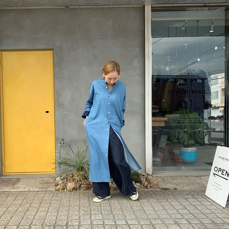 【Baked Crinkle Denim Pants】