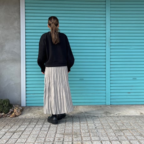 【Baked Crinkle Skirt】Greige  総丈80cm〜9５cm