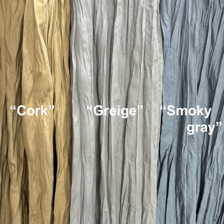 【Baked Crinkle Skirt】Greige  総丈80cm〜9５cm
