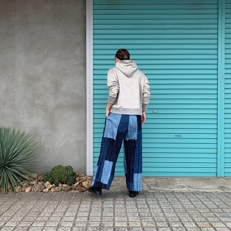 【Baked Crinkle Denim Pants】  Patchwork