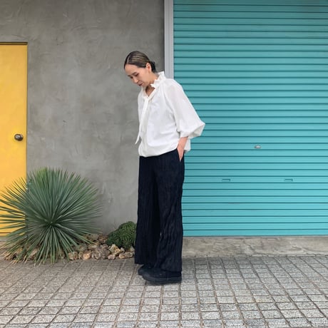Baked Crinkle Pants  Black