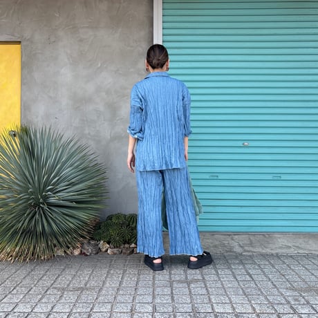 【Baked Crinkle Denim Shirt】Bio&Bleach