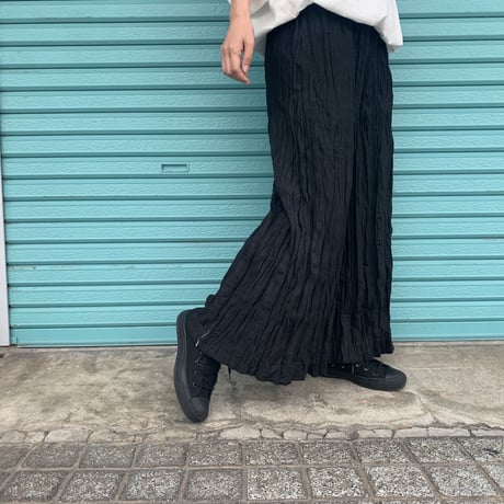 Baked Crinkle Pants  Black