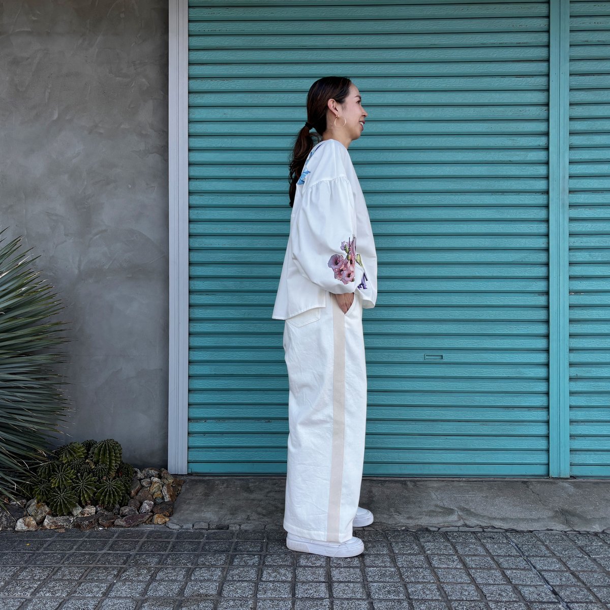 White Denim / Line Wide Pants】 | RIVER MAIL STORE