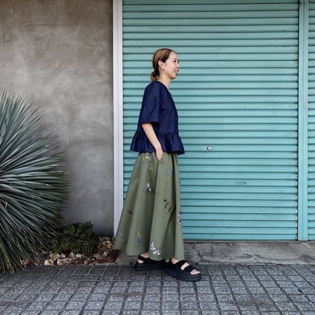 【 Chino Flare Skirt / Botanical Garden】