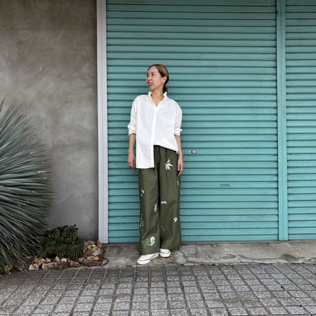 【Botanical Garden Denim / Wide Pants】