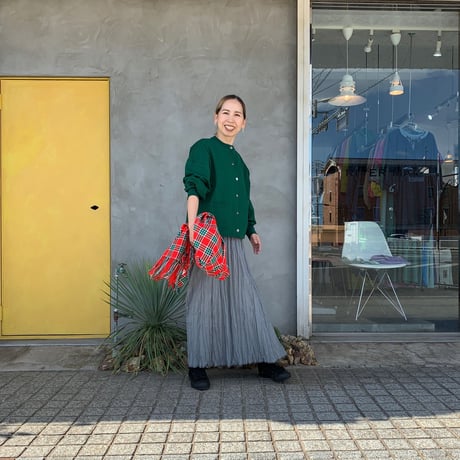 【Baked Crinkle Skirt】smokygray  総丈80cm,90cm