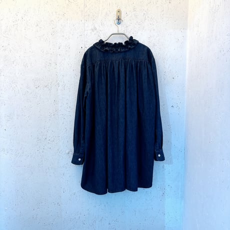 【frill collar denim shirt】Long