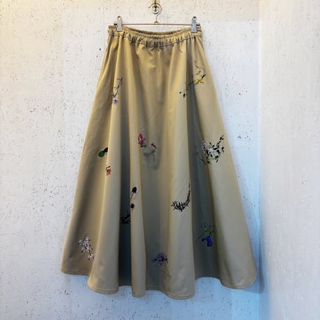 【 Chino Flare Skirt / Botanical Garden】