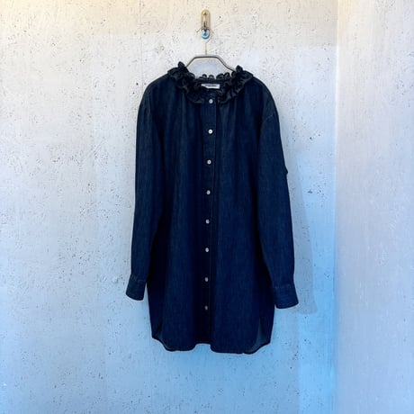 【frill collar denim shirt】Long