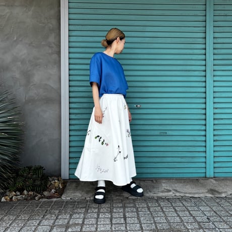 【Botanical Garden White Denim / Skirt】
