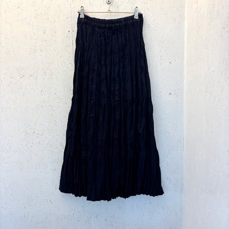 【Baked Crinkle Denim Skirt / Indigo×Black】 総丈80cm〜90cm