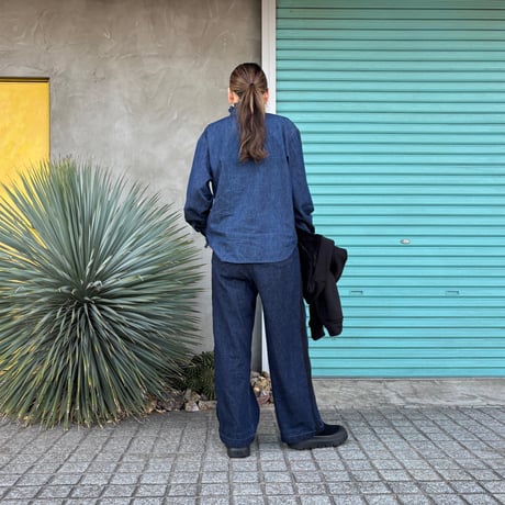 【Denim / Line Semi Wide Pants】 M  バイオ