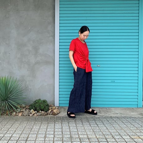 【Baked Crinkle Denim Pants】