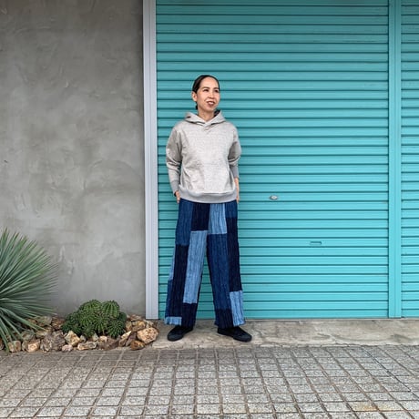 【Baked Crinkle Denim Pants】  Patchwork