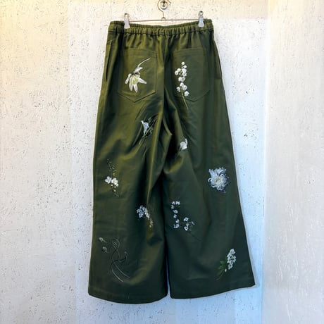 【Botanical Garden Denim / Wide Pants】