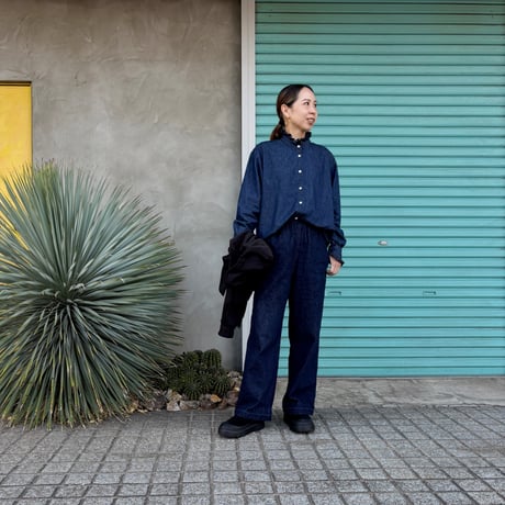 【Denim / Line Semi Wide Pants】 M  バイオ