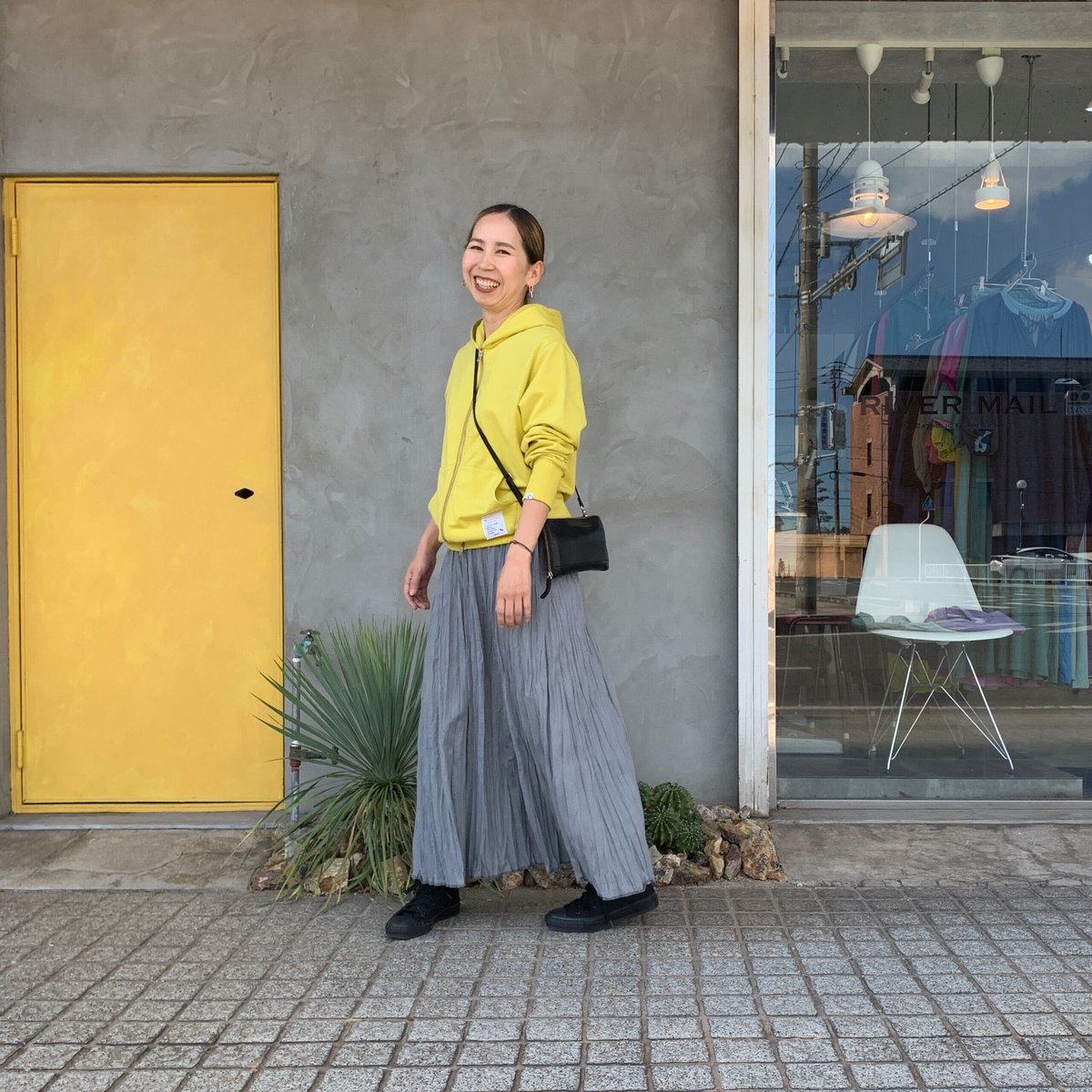 Baked Crinkle Skirt】smokygray 総丈80cm,90cm | R