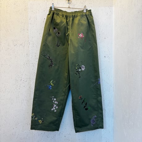 【Curved Chino Pants / Botanical Garden】