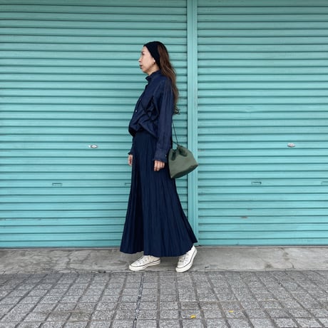 【frill collar denim shirt】