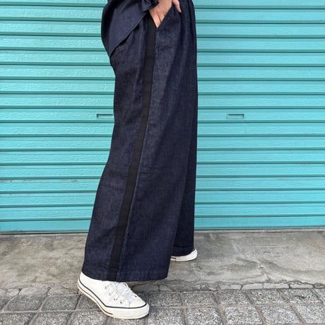【Denim / Line Wide Pants】