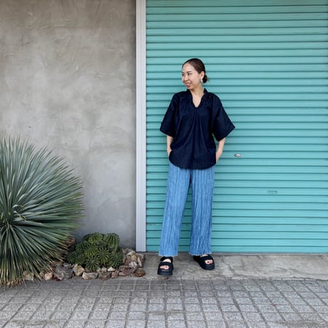 【Baked Crinkle Denim Pants】  Bio&Bleach