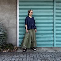 【 Chino Flare Skirt / Botanical Garden】Green 90cm