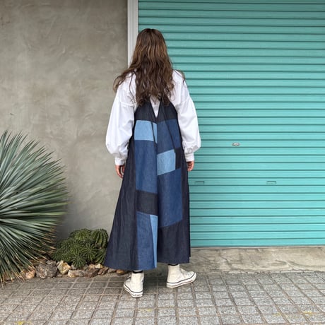 【 Patchwork / Camisole- One-Piece】
