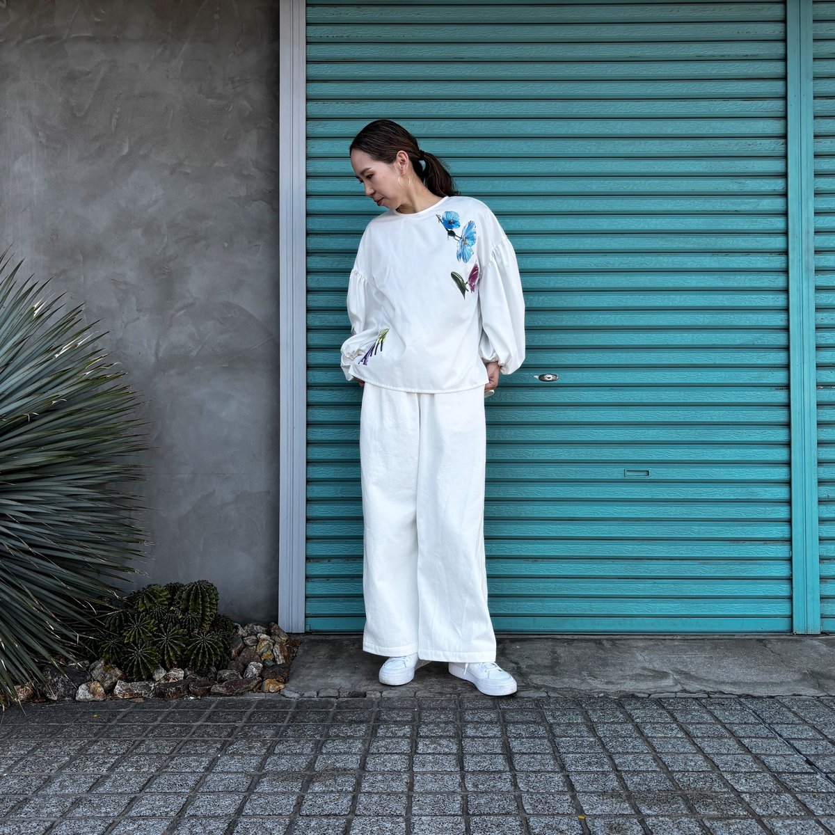 White Denim / Line Wide Pants】 | RIVER MAIL STORE