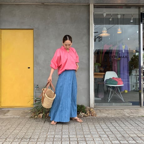【ベイクド・クリンクル・デニムスカート】bleach総丈80cm〜95cm