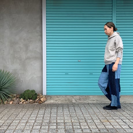 【Baked Crinkle Denim Pants】  Patchwork