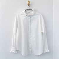 【frill collar denim shirt】  White