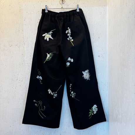 【Botanical Garden Denim / Wide Pants】