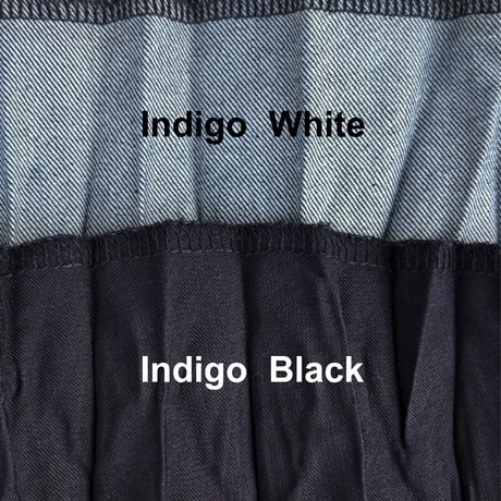 【Baked Crinkle Denim Skirt / Indigo×Black】 総丈80cm〜90cm