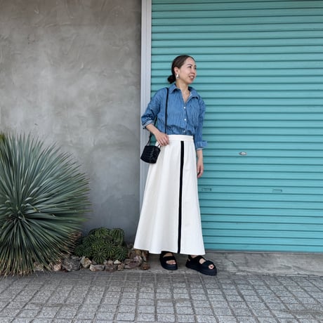 【Baked Crinkle Denim Shirt】Bio&Bleach