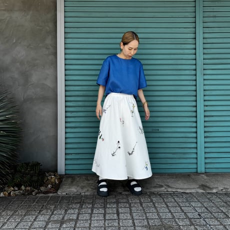 【Botanical Garden White Denim / Skirt】